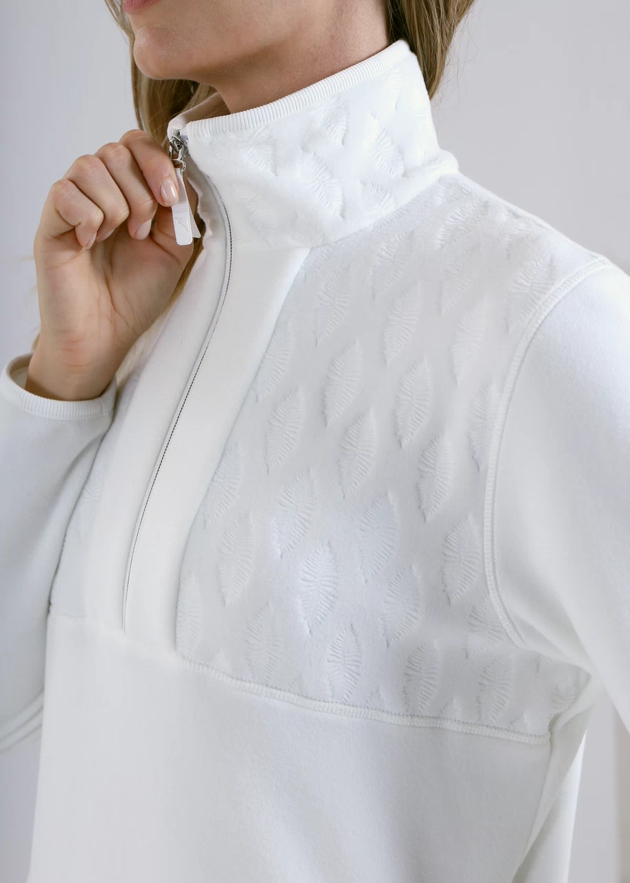 Chervo Women's TRENINO Pro-Therm® Half-Zip Microfleece Sweater - CHALK WHITE