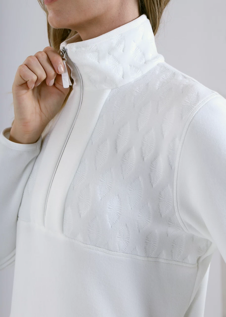 Chervo Women's TRENINO Pro-Therm® Half-Zip Microfleece Sweater - CHALK WHITE