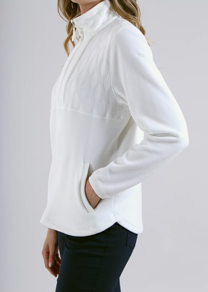 Chervo Women's TRENINO Pro-Therm® Half-Zip Microfleece Sweater - CHALK WHITE