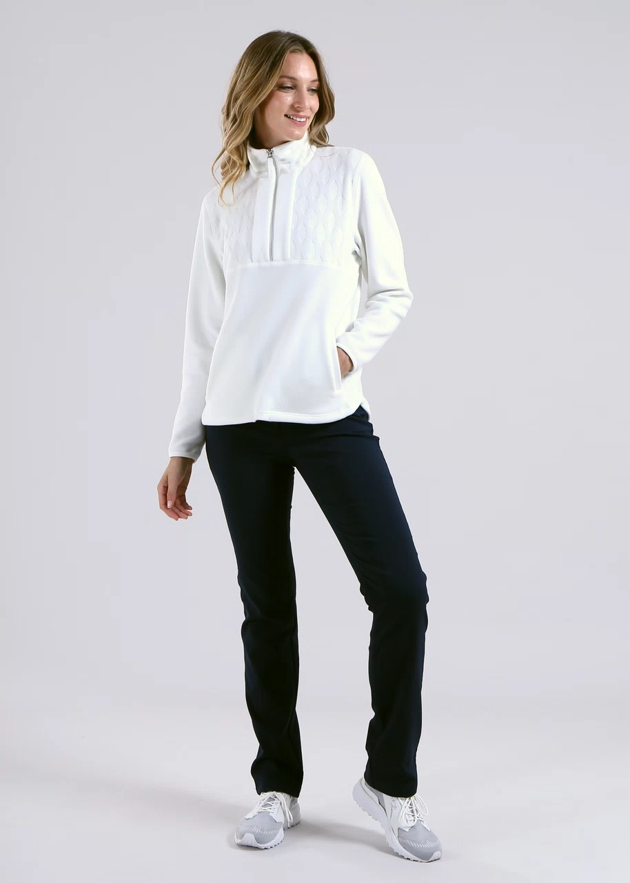 Chervo Women's TRENINO Pro-Therm® Half-Zip Microfleece Sweater - CHALK WHITE