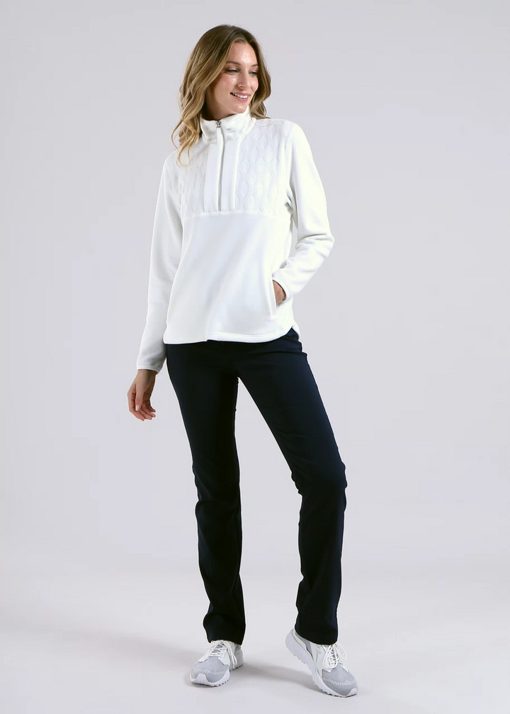 Chervo Women's TRENINO Pro-Therm® Half-Zip Microfleece Sweater - CHALK WHITE