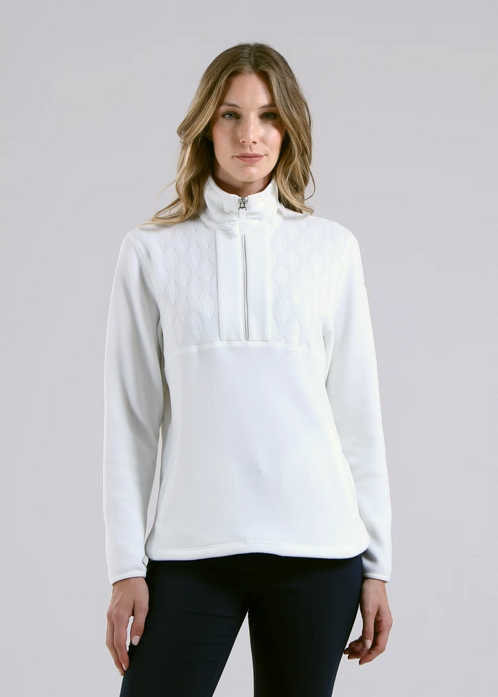 Chervo Women's TRENINO Pro-Therm® Half-Zip Microfleece Sweater - CHALK WHITE