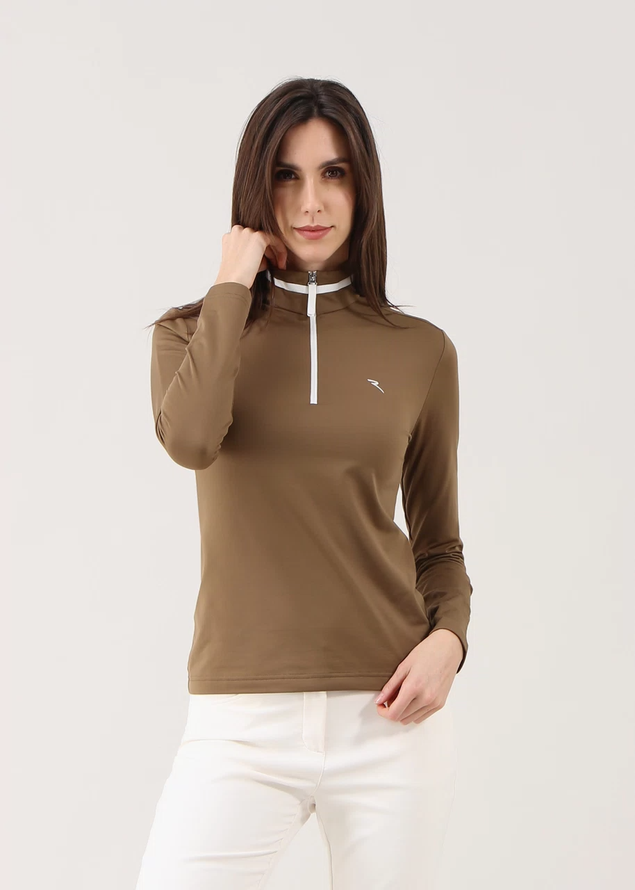Chervo Women's TARRIVE Pro-Therm® Quarter-Zip Sweater - BROWN