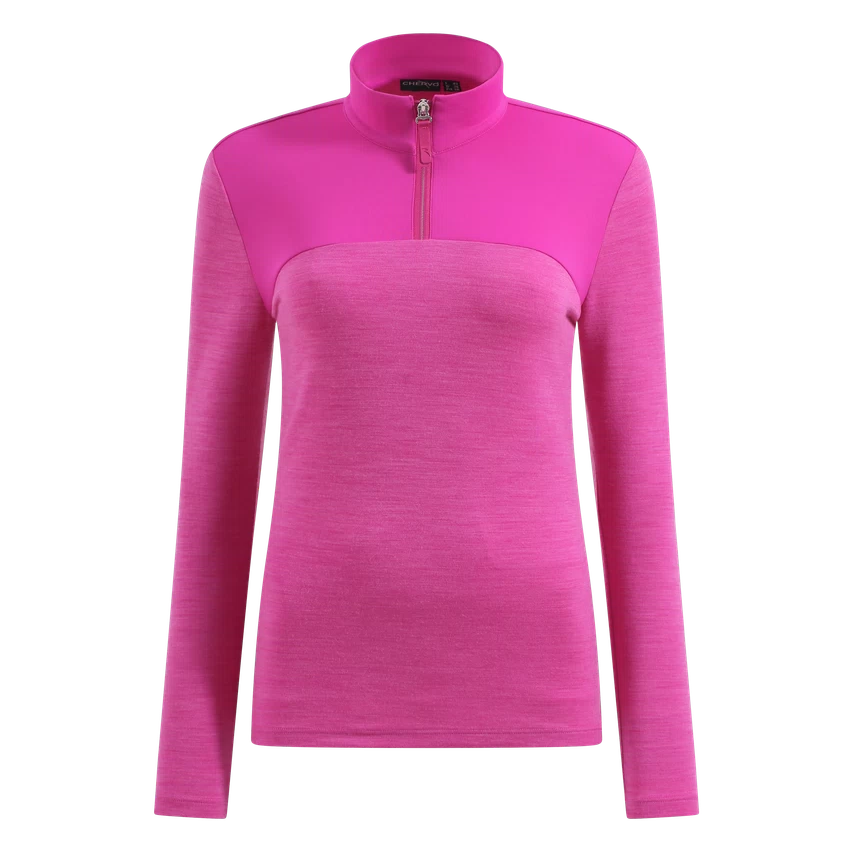 Chervò Women's TRUCCATA Pro-Therm® Quarter-Zip Wool Blend Midlayer - FUCHSIA