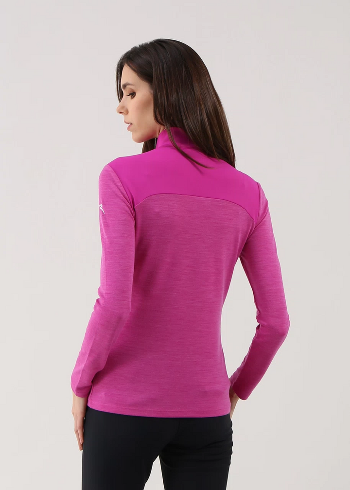 Chervò Women's TRUCCATA Pro-Therm® Quarter-Zip Wool Blend Midlayer - FUCHSIA