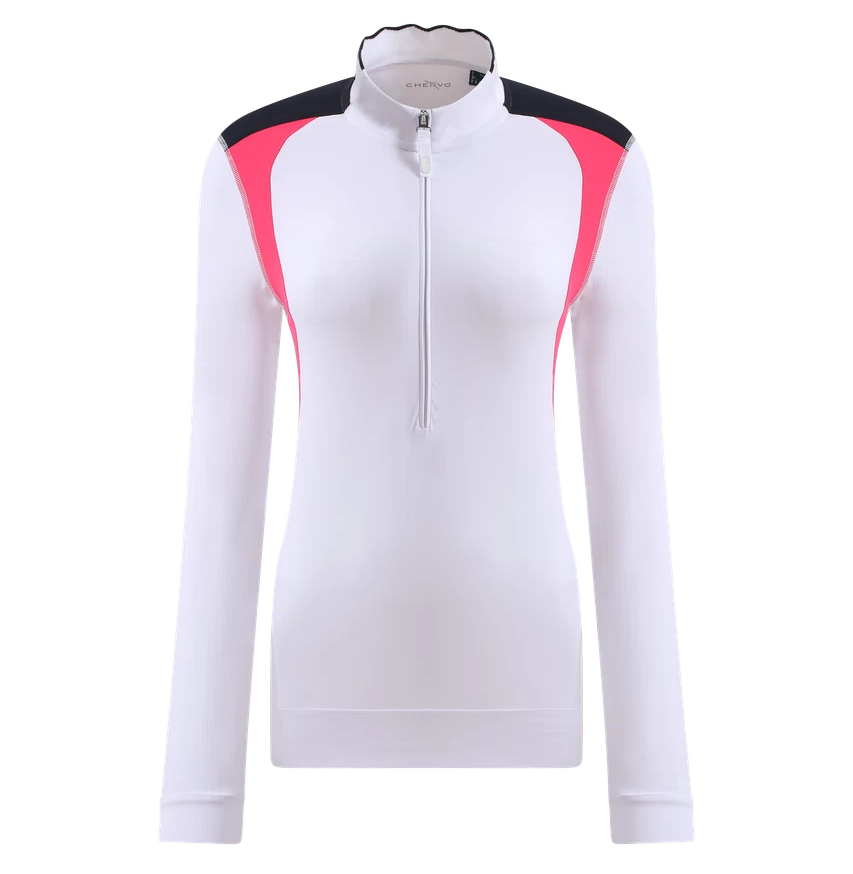 Chervo Women's TORRETTA Half-Zip Long Sleeve - WHITE