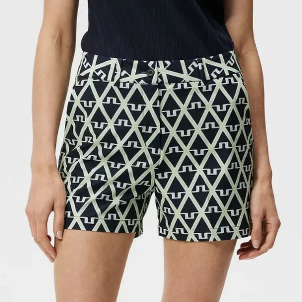 J.Lindeberg Womens Francesca Print Short Tights - Geo JL Navy