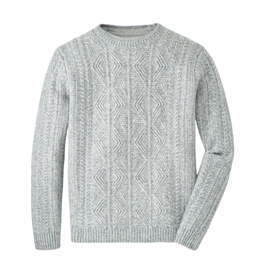 Peter Millar Men's Tailored Fit Callum Cable Knit Crewneck Sweater - GALE GREY