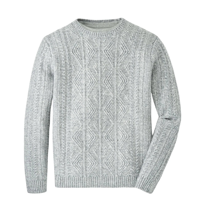 Peter Millar Men's Tailored Fit Callum Cable Knit Crewneck Sweater - GALE GREY