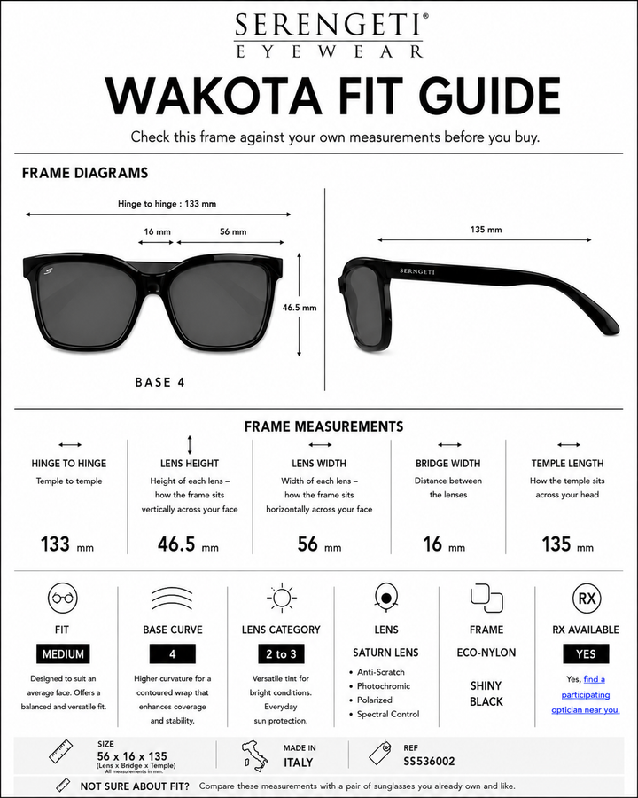 Serengeti WAKOTA Polarized Driver Sunglasses - SHINY BLACK