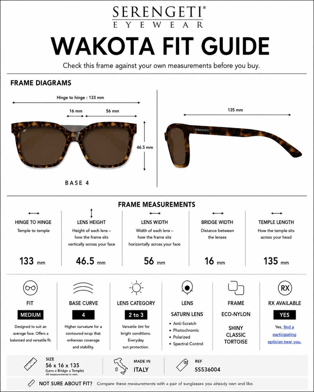 Serengeti WAKOTA Polarized Driver Sunglasses - SHINY CLASSIC TORTOISE