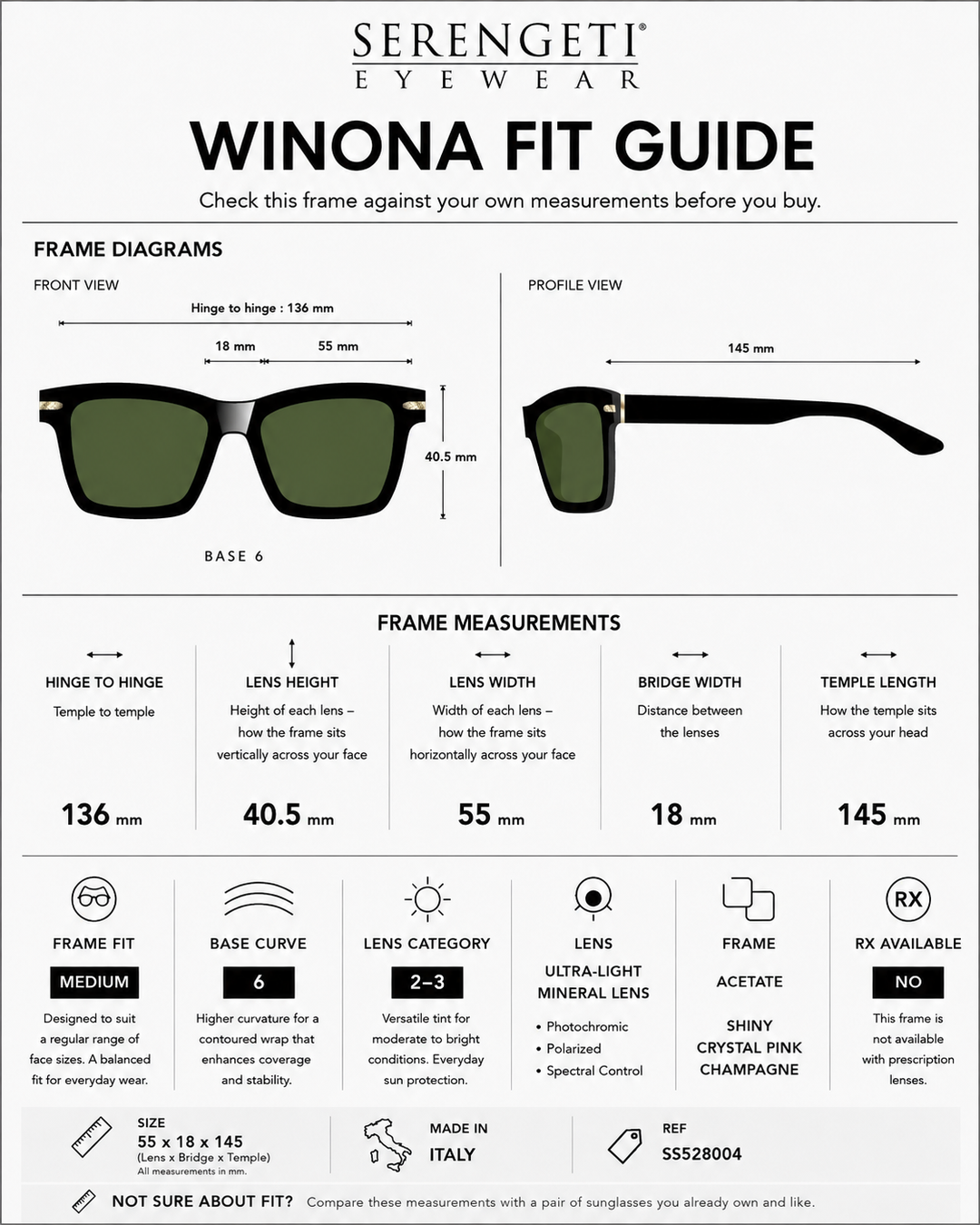 Serengeti WINONA Polarized Driver Sunglasses - PINK CHAMPAGNE