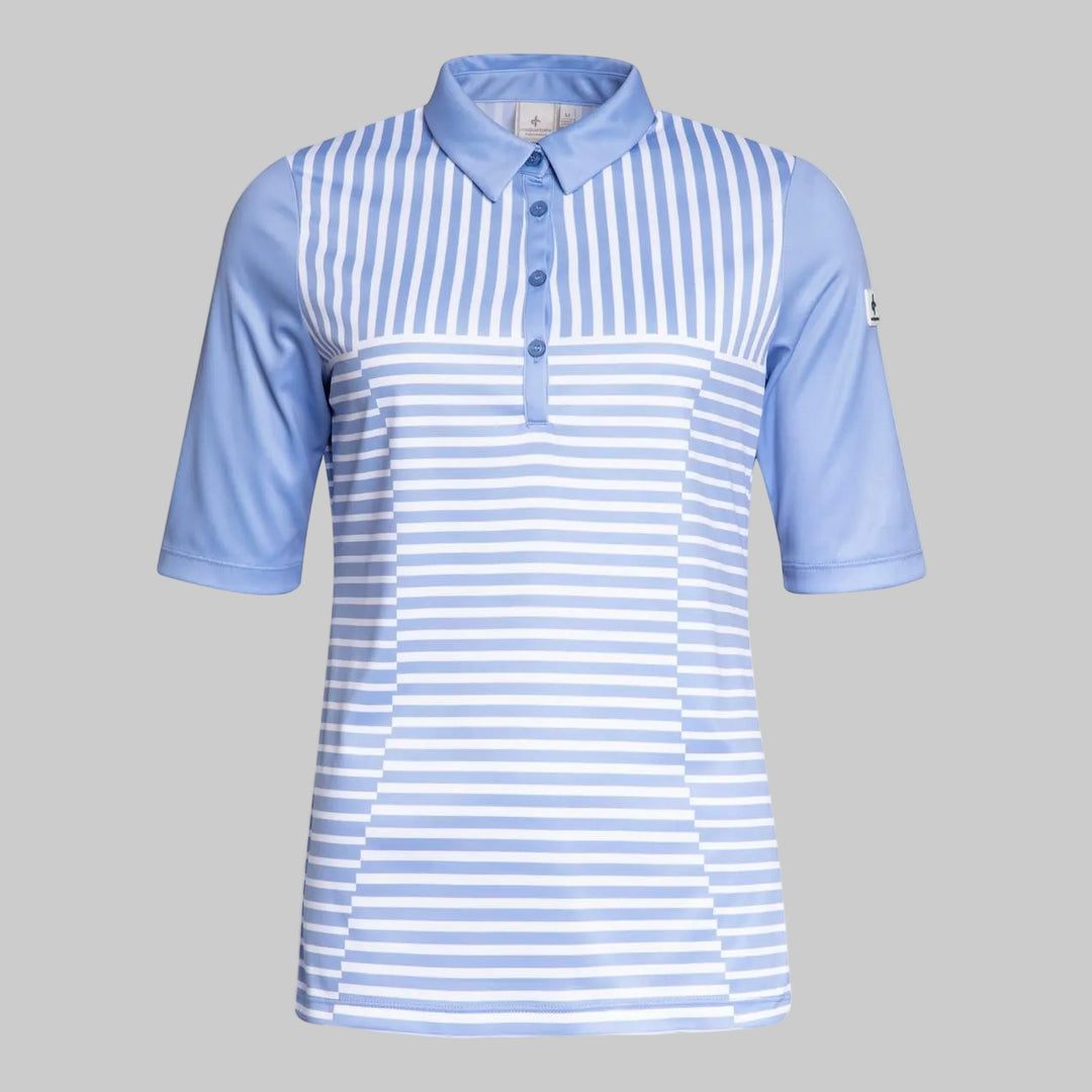 Cross Sportswear Womens Ida Stripe Polo - BEL AIR BLUE