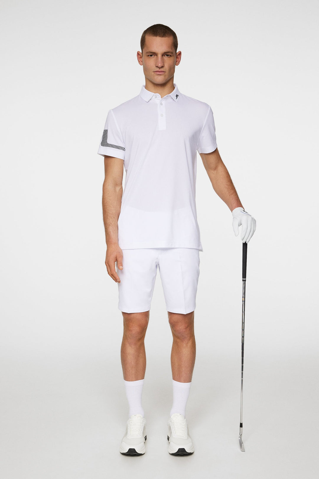 J.Lindeberg Men's HEATH STRIKE Golf Polo - WHITE
