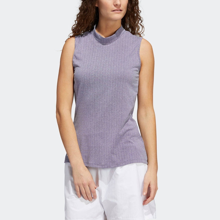 adidas Womens Essentials Sleeveless Primegreen Golf Polo Shirt - LEGACY INDIGO/WHITE