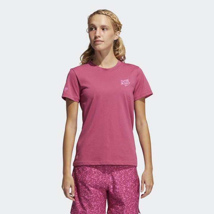 adidas Womens Viva La Golf T-Shirt - WILD PINK