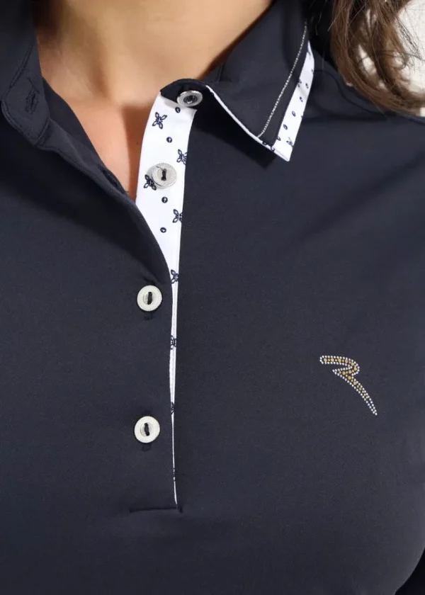 Chervo Women's ADVISOR 3/4 Sleeve Lightweight Pique Polo - NAVY