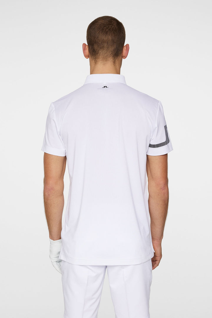 J.Lindeberg Men's HEATH STRIKE Golf Polo - WHITE