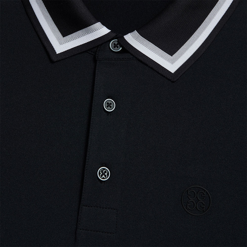 G/FORE MEN'S TUX TECH JERSEY BANDED SLEEVE POLO - ONYX