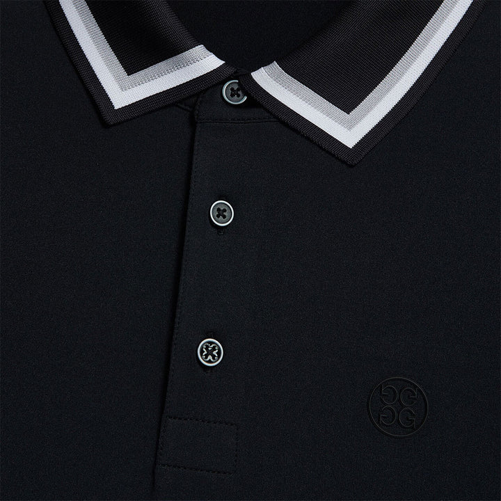 G/FORE MEN'S TUX TECH JERSEY BANDED SLEEVE POLO - ONYX