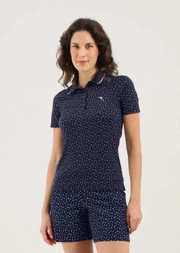 Chervo Women's ALLPRINT Lightweight Polo - NAVY