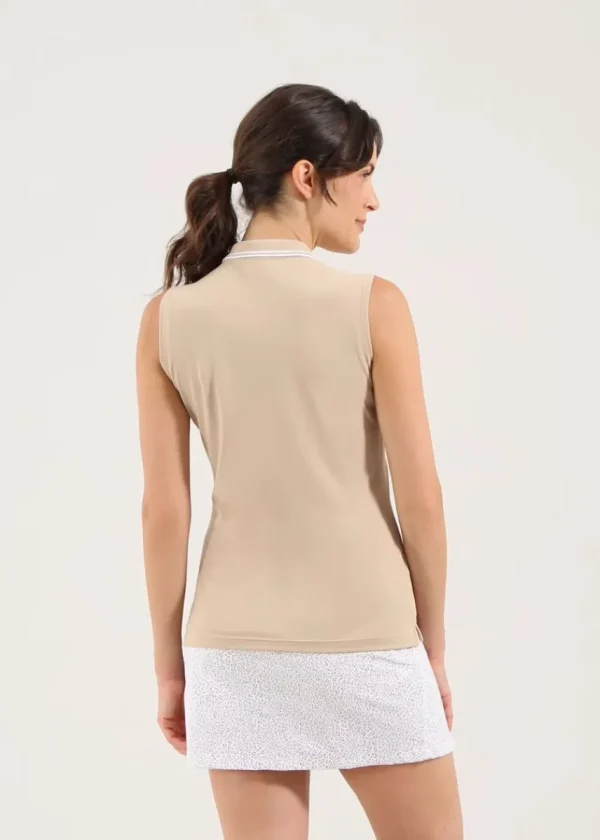 Chervo Women's AMACA Sleeveless Pique Polo - SAND