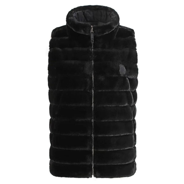 Chervò Women's EVINCE Pro-Therm® Reversible Full-Zip Insulated Faux-Fur Vest - BLACK