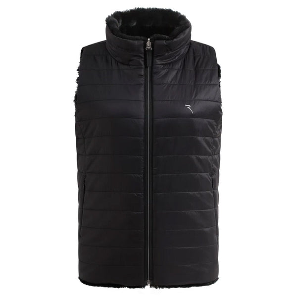Chervò Women's EVINCE Pro-Therm® Reversible Full-Zip Insulated Faux-Fur Vest - BLACK