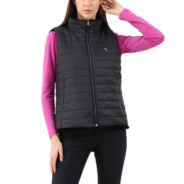 Chervò Women's EVINCE Pro-Therm® Reversible Full-Zip Insulated Faux-Fur Vest - BLACK