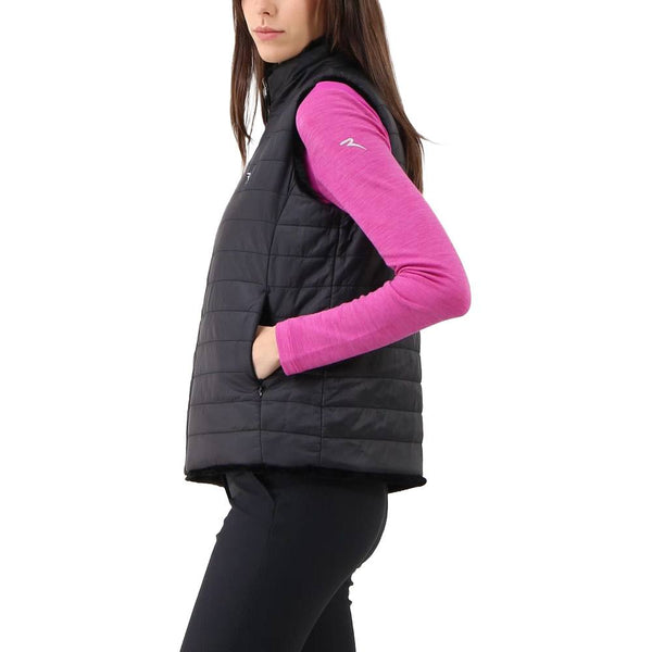 Chervò Women's EVINCE Pro-Therm® Reversible Full-Zip Insulated Faux-Fur Vest - BLACK
