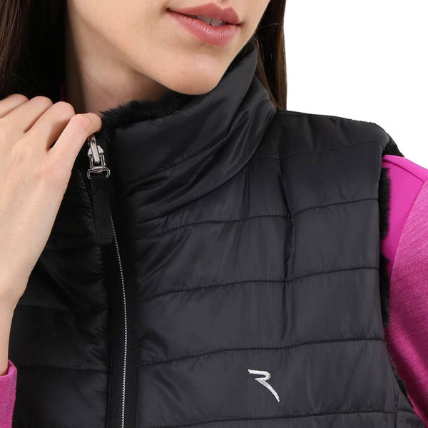 Chervò Women's EVINCE Pro-Therm® Reversible Full-Zip Insulated Faux-Fur Vest - BLACK