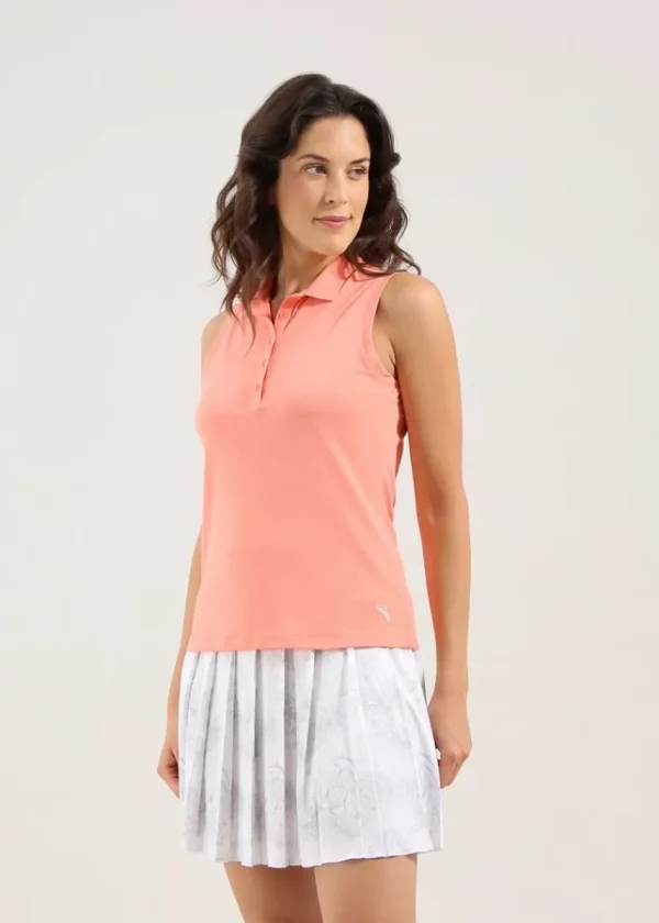 Chervo Women's AREATA Sleeveless Pique Polo - CORAL