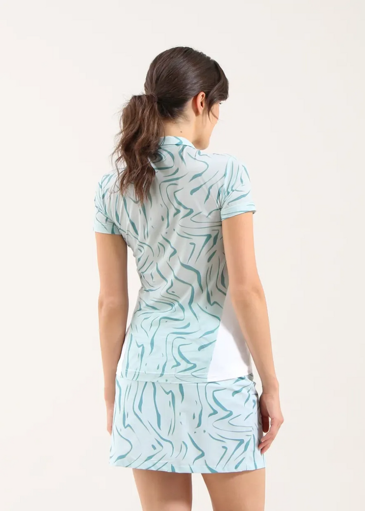 Chervo Women's ASTROLOGA Lightweight Polo - WHITE / TEAL