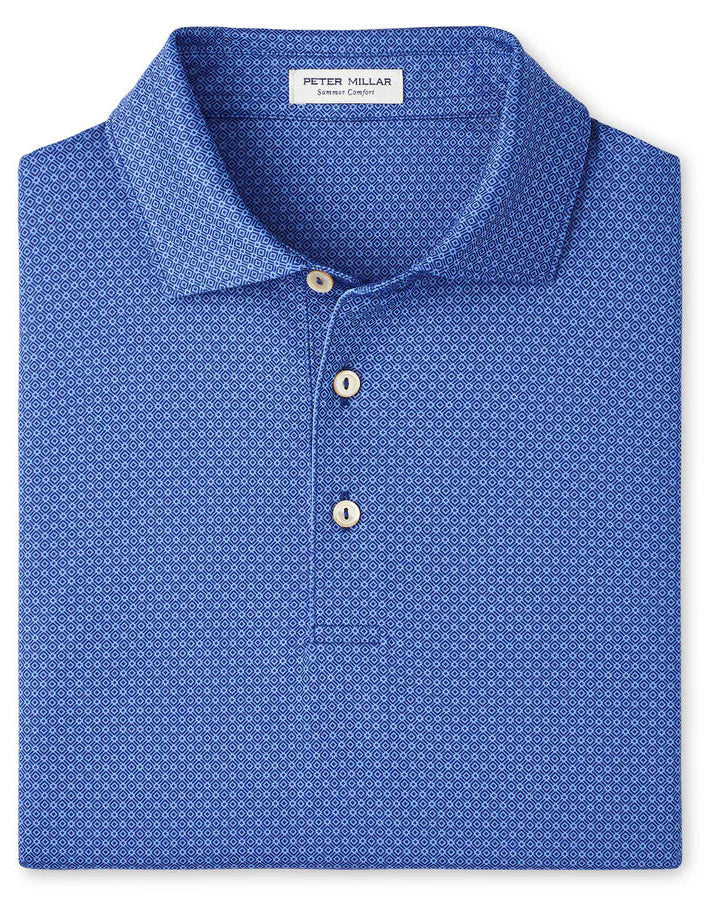 Peter Millar Men's Classic Fit Axle Geo Performance Jersey Polo - SPORT NAVY