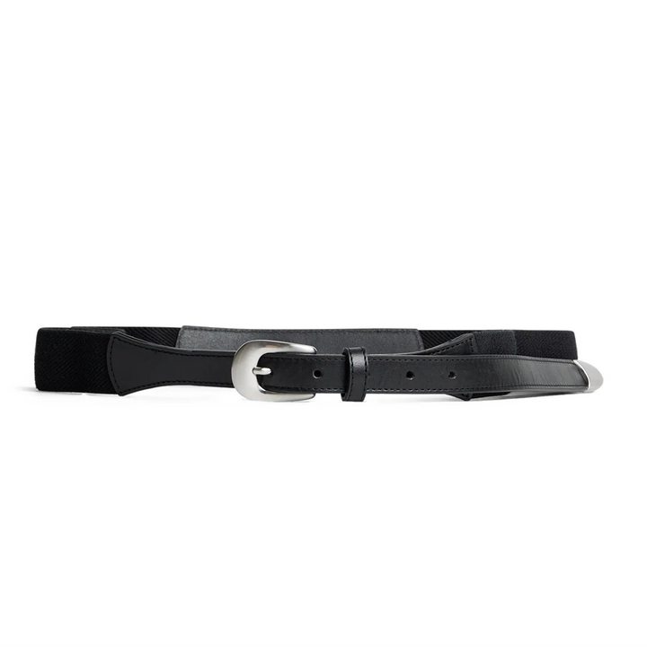 J.Lindeberg Men's Boone Leather Stretch Belt - Black