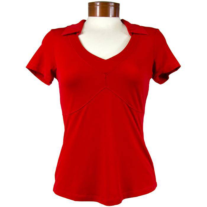 Womens Catwalk Taylor Short Sleeve Golf Top - Red