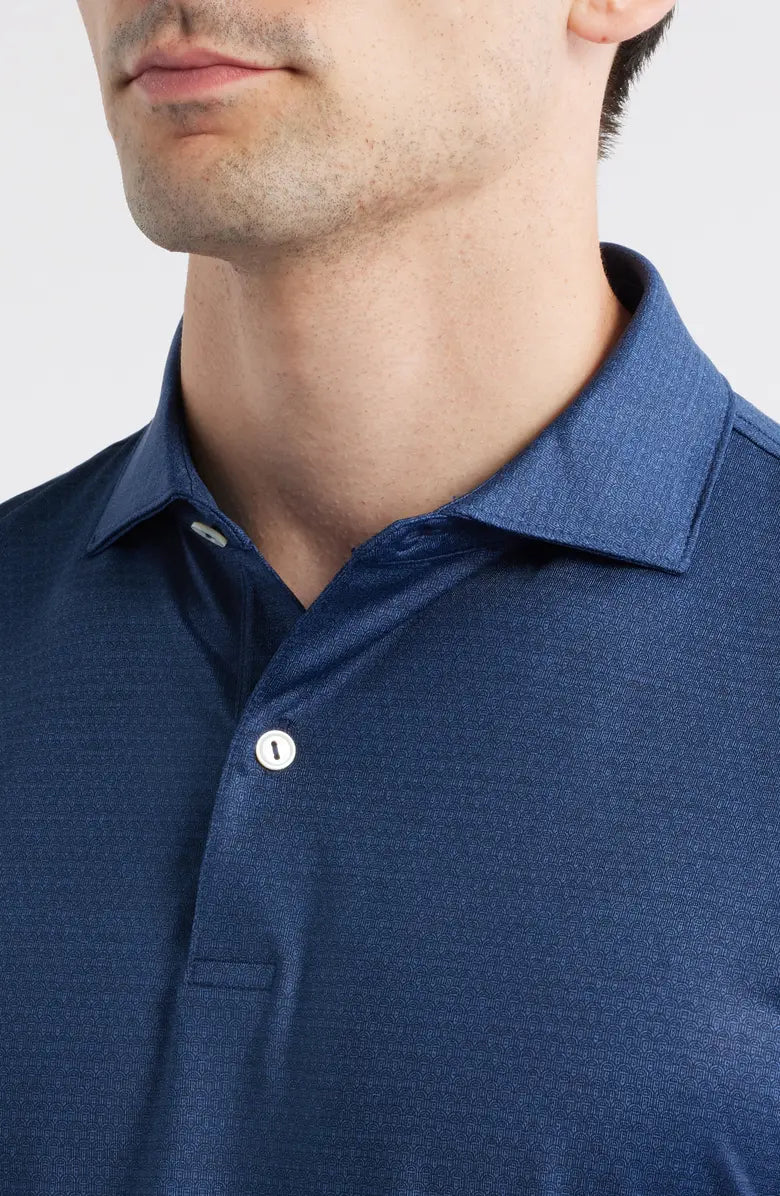 Peter Millar Men's Tailored Fit Jukebox Performance Jersey Polo - NAVY