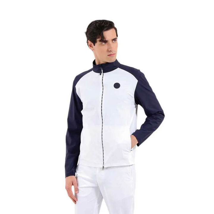 Chervò Men's MASCANZONI Wind-Lock Performance Jacket - WHITE / NAVY