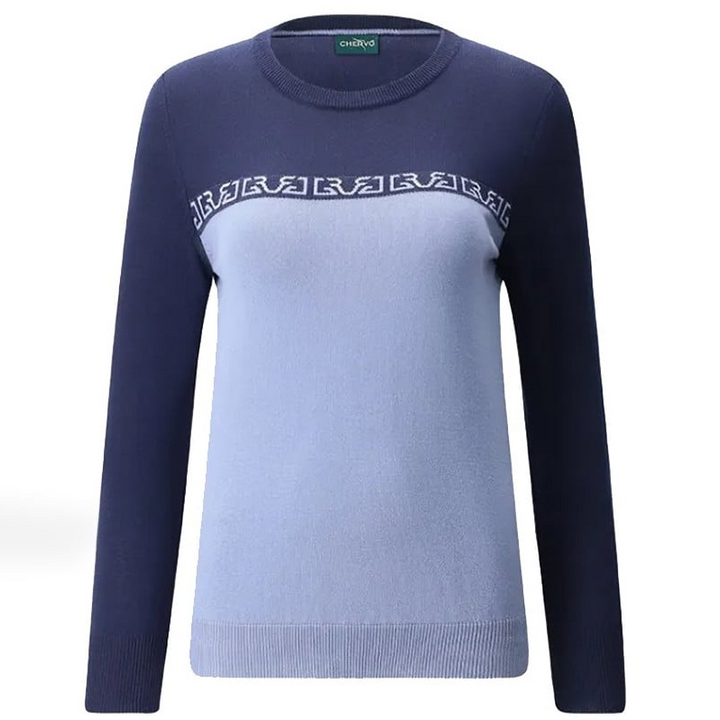 Chervo Women's NELDA Cotton Crewneck Sweater - NAVY