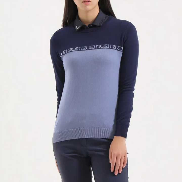 Chervo Women's NELDA Cotton Crewneck Sweater - NAVY