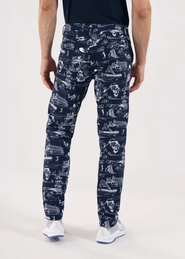 Chervò Men's SERENO 4-Way Stretch Print Pant - NAVY / FAIRWAY