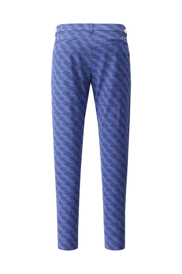 Chervò Men's START 4-Way Stretch Geo Print Pant - BLUE / NAVY