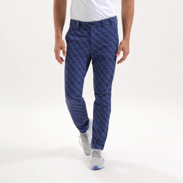 Chervò Men's START 4-Way Stretch Geo Print Pant - BLUE / NAVY