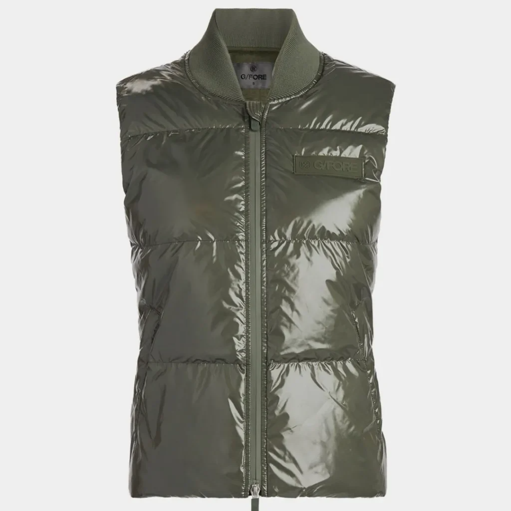 G/FORE WOMEN'S CIRCLE G's COATED NYLON QUILTED PUFFER VEST - ISLE GREEN