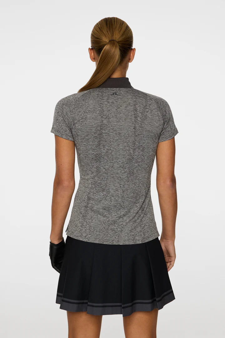 J.Lindeberg Women's MINNIE Polo - DARK GREY MELANGE
