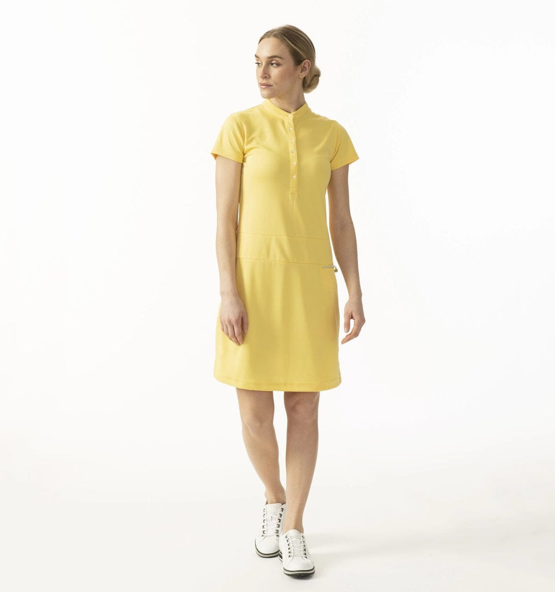 Daily Sports Womens Selena Butter Yellow Cap Sleeve Dress - BUTTER