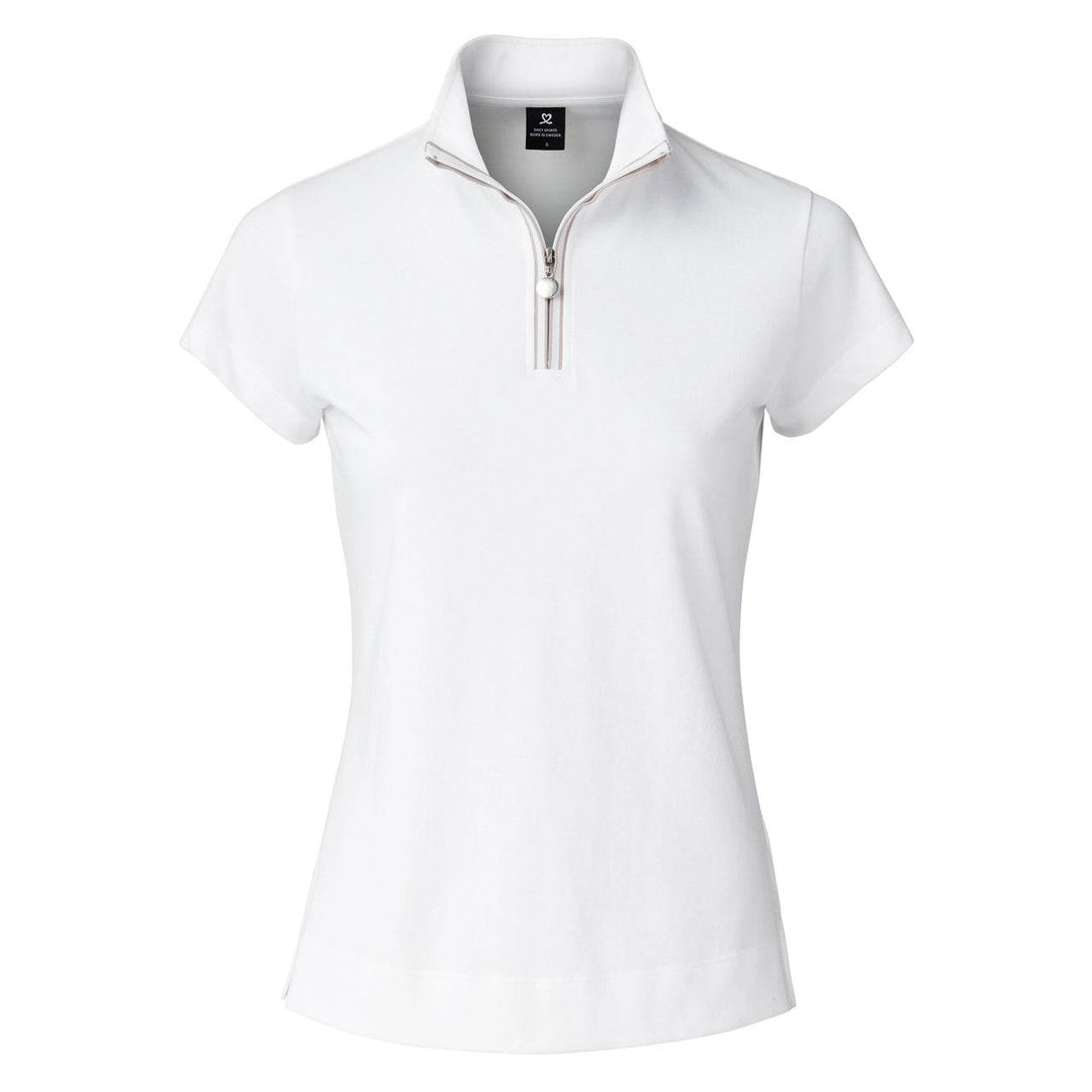 Daily Sports WomensKim White Cap Sleeve Polo Shirt - WHITE