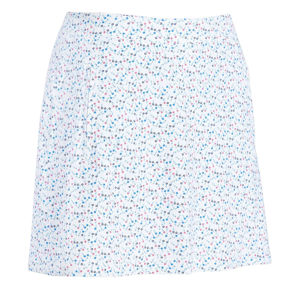 G/FORE WOMENS AYE POPPY SILKY TECH NYLON A-LINE SKORT - SNOW