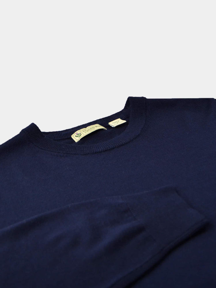 Donald Ross Mens Classic Fit Italian Merino Wool Crewneck Pullover - NAVY