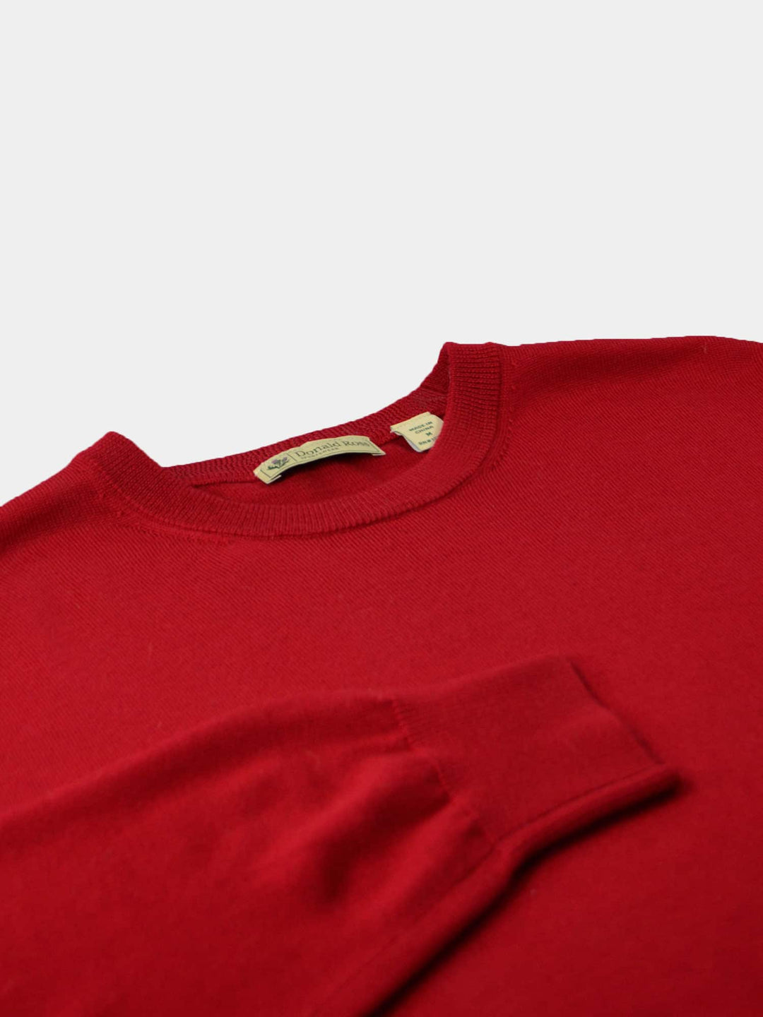 Donald Ross Mens Classic Fit Italian Merino Wool Crewneck Pullover - SCARLET